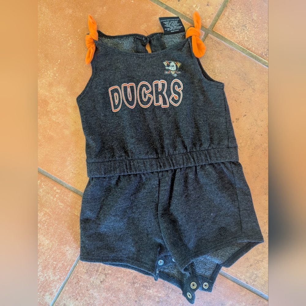 Anaheim Ducks Gray and Orange Infant Romper